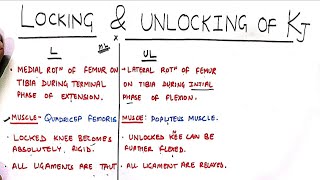 KNEE JOINT  3  LOCKING AND UNLOCKING OF KNEE JOINT  MOVEMENTS OF KNEE JOINT AND BURSA CLINICALS [upl. by Kyd]