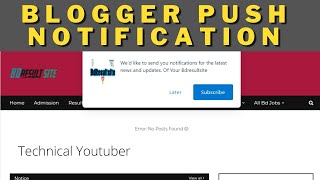 How to Add Notification Button on Blogger  Onesignal Notification  push notifications blogger [upl. by Nyloj]