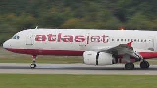 FullHD Atlasjet Airbus A321 landing taxi amp takeoff at GenevaGVALSGG [upl. by Lowson460]