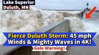 ⚓️Fierce Duluth Storm 45 mph Winds amp Mighty Waves in 4K [upl. by Greenberg]