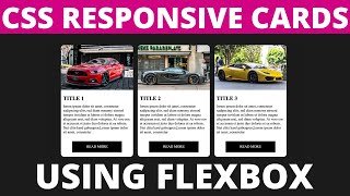 CSS Responsive Card amp Hover Effects with Flexbox  HTML CSS3 Tutorials 2021 [upl. by Bennie]