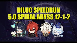 Top 2 Diluc Speedrun 50 Abyss vs Hydro Tulpa [upl. by Kirch89]