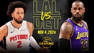 Los Angeles Lakers vs Detroit Pistons Full Game Highlights  Nov 4 2024  FreeDawkins [upl. by Benson]