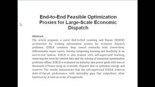 End to End Feasible Optimization Proxies for Large Scale Economic Dispatch [upl. by Parthen]