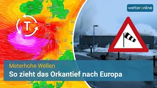 Heftiges Orkantief nimmt Kurs auf Frankreich und England [upl. by Eisiam]