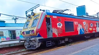 New Look Awesome Mumbai EMU Local Train at Dadar Railway Station  Mumbai Trains [upl. by Oicangi589]