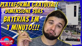 Plataforma de Dimensionamento de Baterias para seu Off Grid ou Híbrido Solar Fotovoltaico Gratuito [upl. by Lanae]