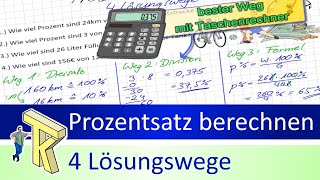 Prozentsatz berechnen 4 Lösungswege [upl. by Casie]