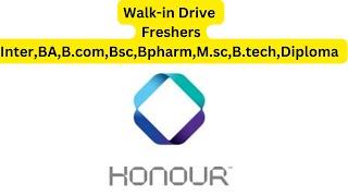 Freshers InterBABcomBscBpharmMscBtechDiploma Walkin At Honour Lab Ltd job honourlab [upl. by Jeuz965]