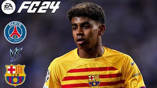 PSG HOME vs FC BARCALONA 0  2  UEFA champions league quarter final match  FC 24 GAMEPLAY [upl. by Japeth]