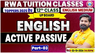 Class 12 English Grammar  Active Passive Voice  12th English Grammar Imp Topics By Shahrukh Sir [upl. by Attegroeg]