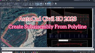 Create Subassembly From PolylineAutoCad Civil 3D 2023 [upl. by Fotinas]