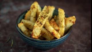 Celeriac Chips with Garlic amp Rosemary [upl. by Gershon]