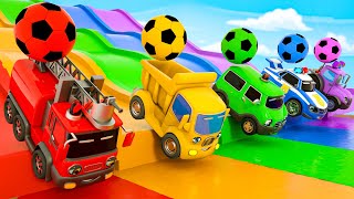 Baby Shark  Wheels On the Bus song  Soccer ball shaped wheels  Baby Nursery Rhymes amp Kids Songs [upl. by Ennaeed615]