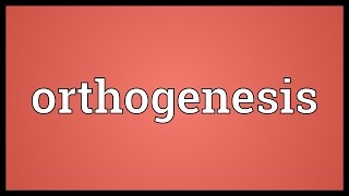 Orthogenesis Meaning [upl. by Nelg]