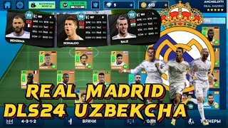 DLS 24 Real Madrid tarkibi  Real Madrid team in DLS 24 UZBEK TILIDA [upl. by Saeger]