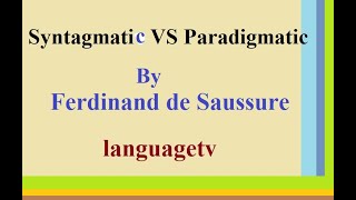 Syntagmatic amp Paradigmatic  analysis of language in urdu amp Hindi [upl. by Gretna]