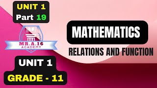 MATHS GRADE 11 UNIT 1 PART 19 16 APPLICATIONS OF RELATIONS AND FUNCTIONS [upl. by Cochard]