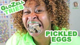 GloZell Tries Pickled Eggs [upl. by Epolulot]