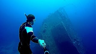 Freediving the Chrisoula K WreckRed Sea  Egypt  Abu Nuhas [upl. by Ardnak]