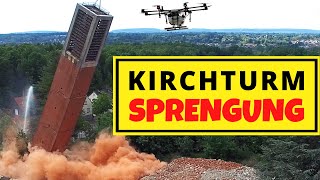 Drohnenvideo Kirchturm in Saarwellingen wird gesprengt [upl. by Roid]