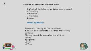 Concrete Nouns Exercises [upl. by Nuawed926]