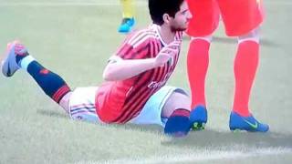 Pato Breaks His Leg In Fifa 12 [upl. by Yrome119]