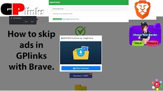 Skip Ads and Get Links From GPLinks With Brave Browser Updated 2022 Easy method [upl. by Vergne]