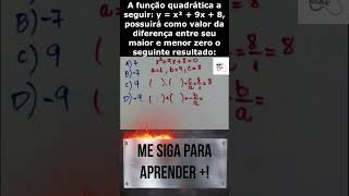 Função Quadrática  Dica bem simples shorts matematica aula dicas escola aprender concurso [upl. by Rexferd]