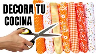 3 MANUALIDADES con RETAZOS de tela para DECORAR tu COCINA [upl. by Rehpotsihc]