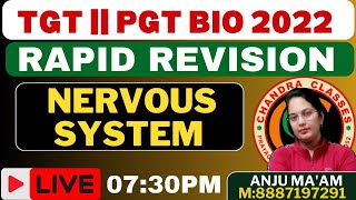 RAPID REVISION  NERVOUS SYSTEM  TGT  PGT 2022 BIOLOGY BY ANJU MAM [upl. by Aruasi250]