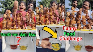 Raw Eggs  Tomato Sauce Food Eating Funny Challenge [upl. by Benedick]