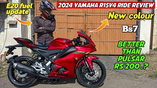 2024 All new Yamaha R15v4 Metallic red colour Review  Better Than Pulsar RS200 [upl. by Darrey]