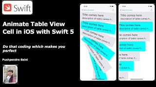 How to animate UITableViewCell in iOS Swift 5 [upl. by Annaik]