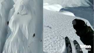 A Split Screen View of Sage CattabrigaAlosa Skiing Some Crazy Spine Lines in AK [upl. by Ihcalam]