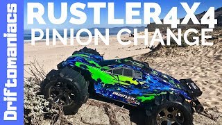 How To Change Traxxas Rustler 4x4 VXL Pinion Gear [upl. by Adnalue]