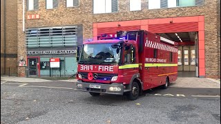 MOBLISE E341 CU4 X2 Turnout from Dockhead Fire Station [upl. by Annohsal48]