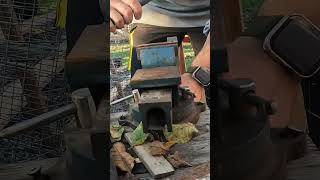 Part 20  Old Table Vise Old hammer  Off Grid Solar Panel Rack Supports Crafty Lab Homestead [upl. by Ruthven]