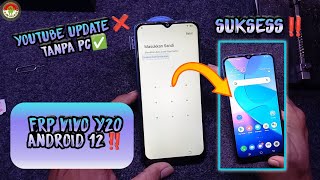 FRP BYPASS VIVO Y20 ANDROID 12 TANPA PC SOLUSI KETIKA YOUTUBE UPDATE‼️ [upl. by Vachil]