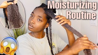 NATURAL HAIR MOISTURIZING ROUTINE  My Simple Routine  Protective Style [upl. by Lleynod932]