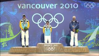 Mens Luge Singles  Victory Ceremony  Vancouver 2010 Winter Olympic Games [upl. by Wallford]