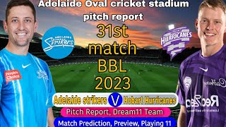 BBL 2024 Adelaide Strikers vs Hobart Hurricanes 31st Match Prediction  STR vs HUR Dream11  Live [upl. by Jacie]