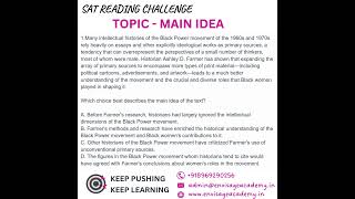 Understanding Main Idea in SAT Reading satreading satclass digitalsat [upl. by Illoh]