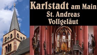 KARLSTADT am Main MSP Stadtpfarrkirche St Andreas  Vollgeläut Turmaufnahme [upl. by Callahan]