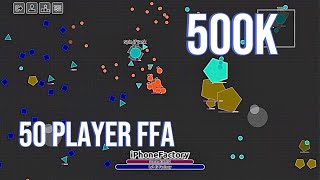 FFA Adventure 7  Diepio Mobile  500k Factory 50 Player FFA  Join Discord [upl. by Ketti]