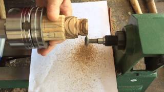 Wood Thread Cutting on the Thread Champ [upl. by Aehsrop644]