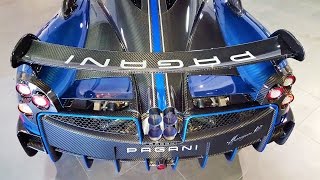 Pagani Huayra BC Macchina Volante quotflying machinequot Blue BEAST delivery to Pagani Miami [upl. by Tiemroth65]