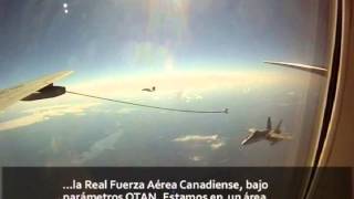 Avión KC767 Fuerza Aérea Colombiana realiza retanqueo en vuelo a F18 de la Fuerza Aérea Canadiense [upl. by Ahsirpac731]