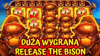 BIZON W KASYNIE ONLINE DUŻA WYGRANA NA SLOCIE RELEASE THE BISON [upl. by Ahsinawt]