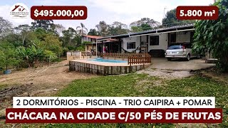 Chácara na Cidade c50 Pés de frutas  5800 M² R 495 Mil [upl. by Pitchford866]